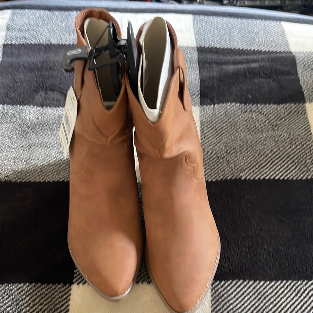 Time and Tru Tan Ankle Boots with Minimalist Design